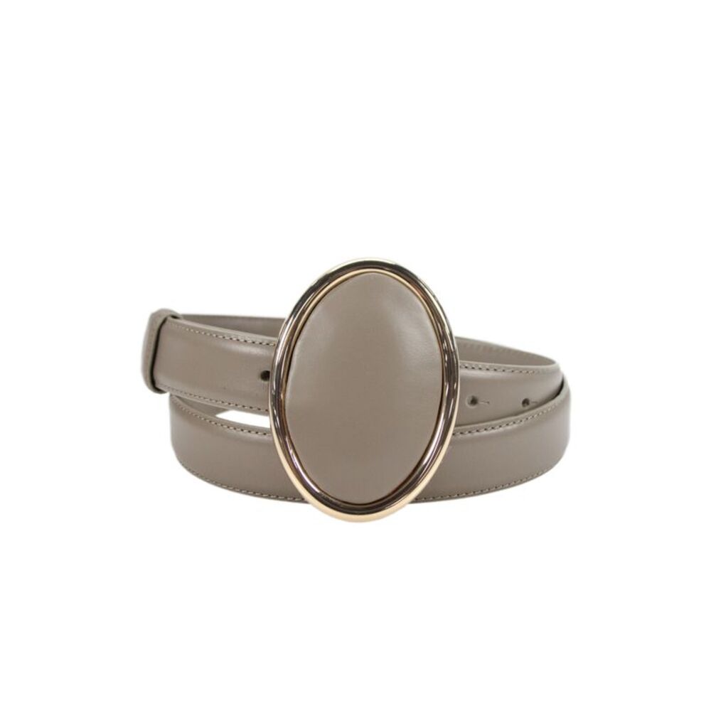 Altuzarra Womens Medium Width Leather Buckle Belt Brown Gold Tone Size Large